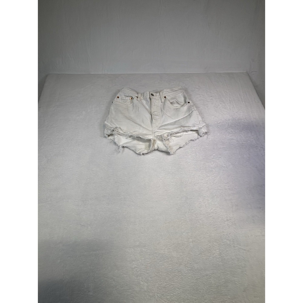 Women’s Levi’s Altered 501 Denim Cutoff Shorts - Size 28 - Button Fly - White